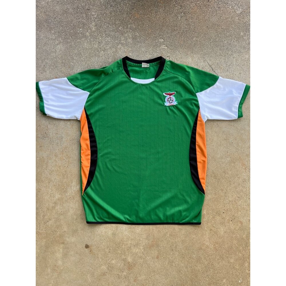 Vintage Zambia National Football Team Soccer Green Jersey XXXL R3
